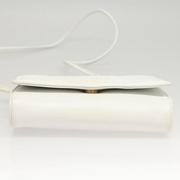 CELINE Shoulder Bag Leather White Gold - Picture 9 of 13